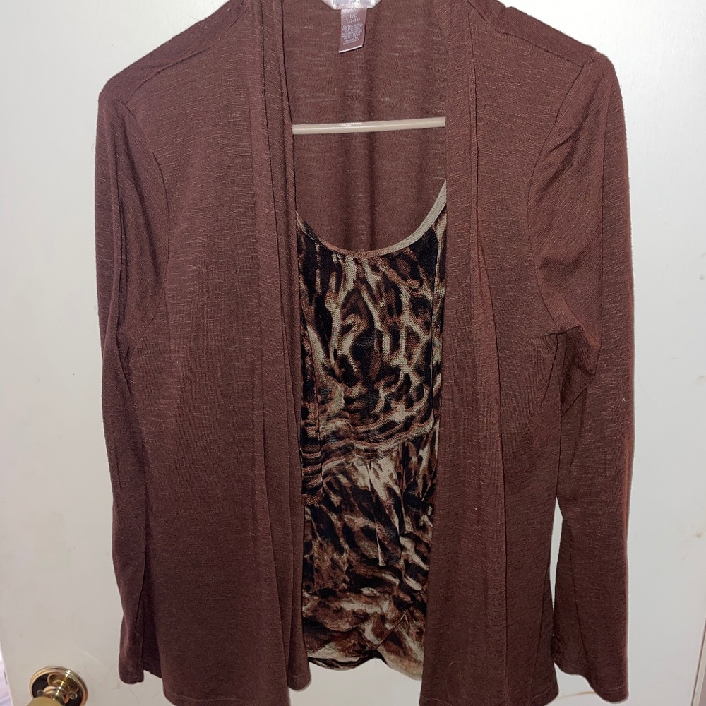 Shirt with built in cardigan